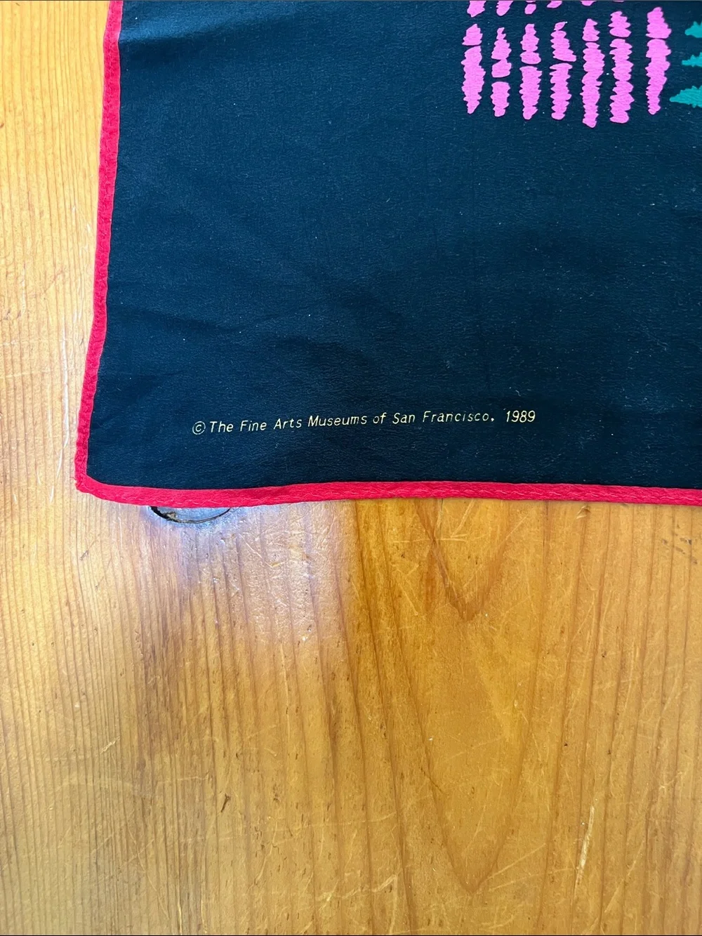 NWOT 1989 SF Museum scarf 100% silk